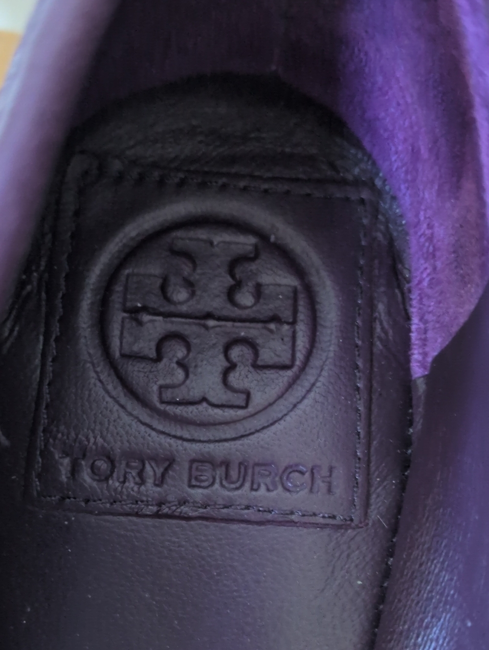 Tory Burch Prescot Woven Ballet Flats Purple With Gold Accent Size 8.5 Leather - Picture 3 of 7